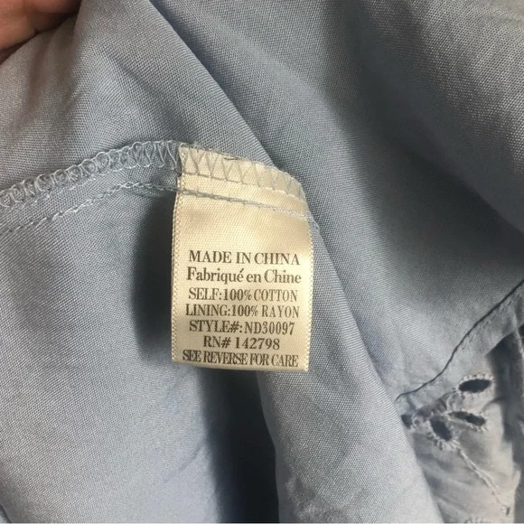 NWOT Talulah Bring Me Flowers Blue Eyelet Tiered Mini Dress Size M - Picture 9 of 11